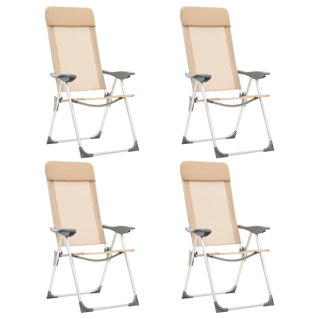 Klappbare Campingstühle 4 Stk. Aluminium Creme