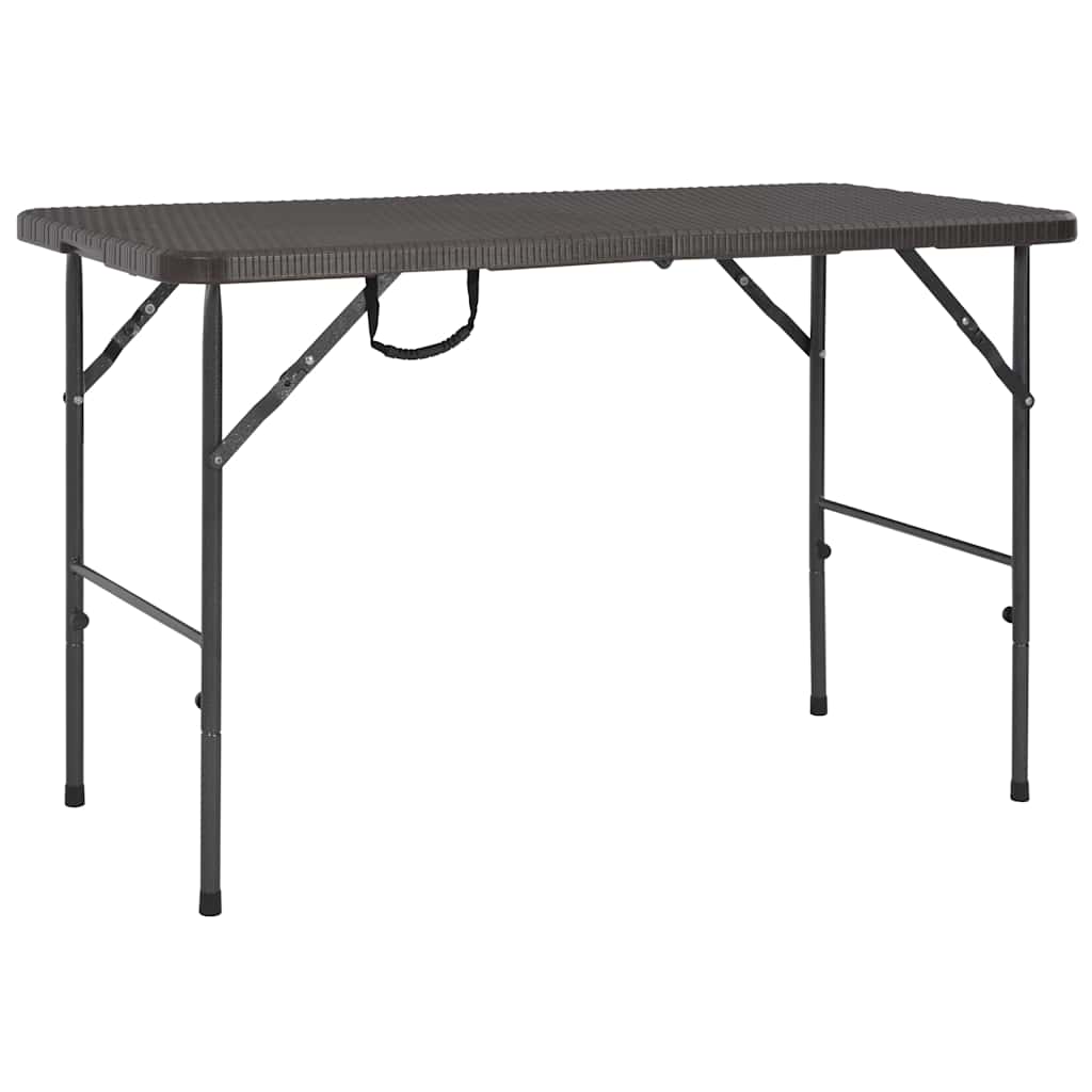 Gartentisch Klappbar Braun 120x60x74 cm HDPE Rattan-Optik