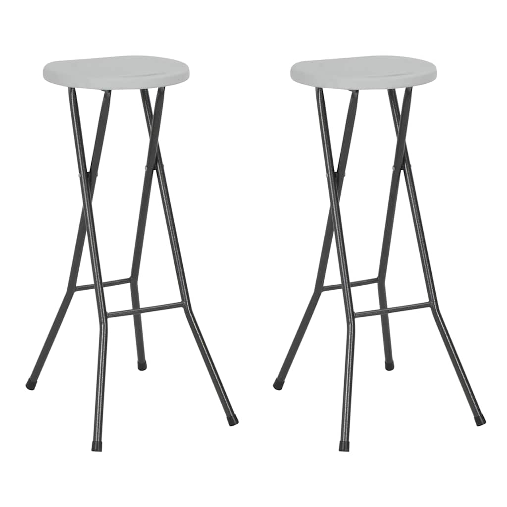 Klappbare Barhocker 2 Stk. HDPE und Stahl Weiß