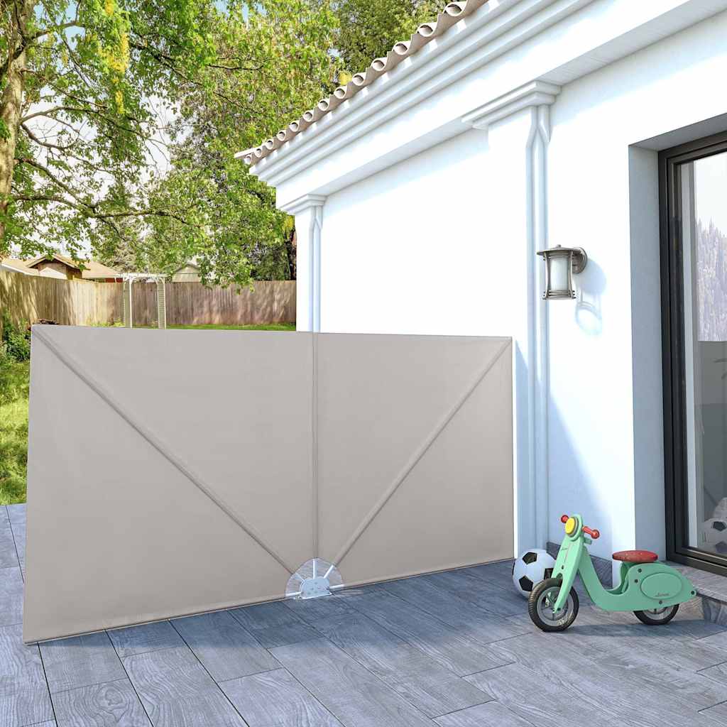 Faltbarer Terrassen-Seitenfächer Creme 300×150 cm