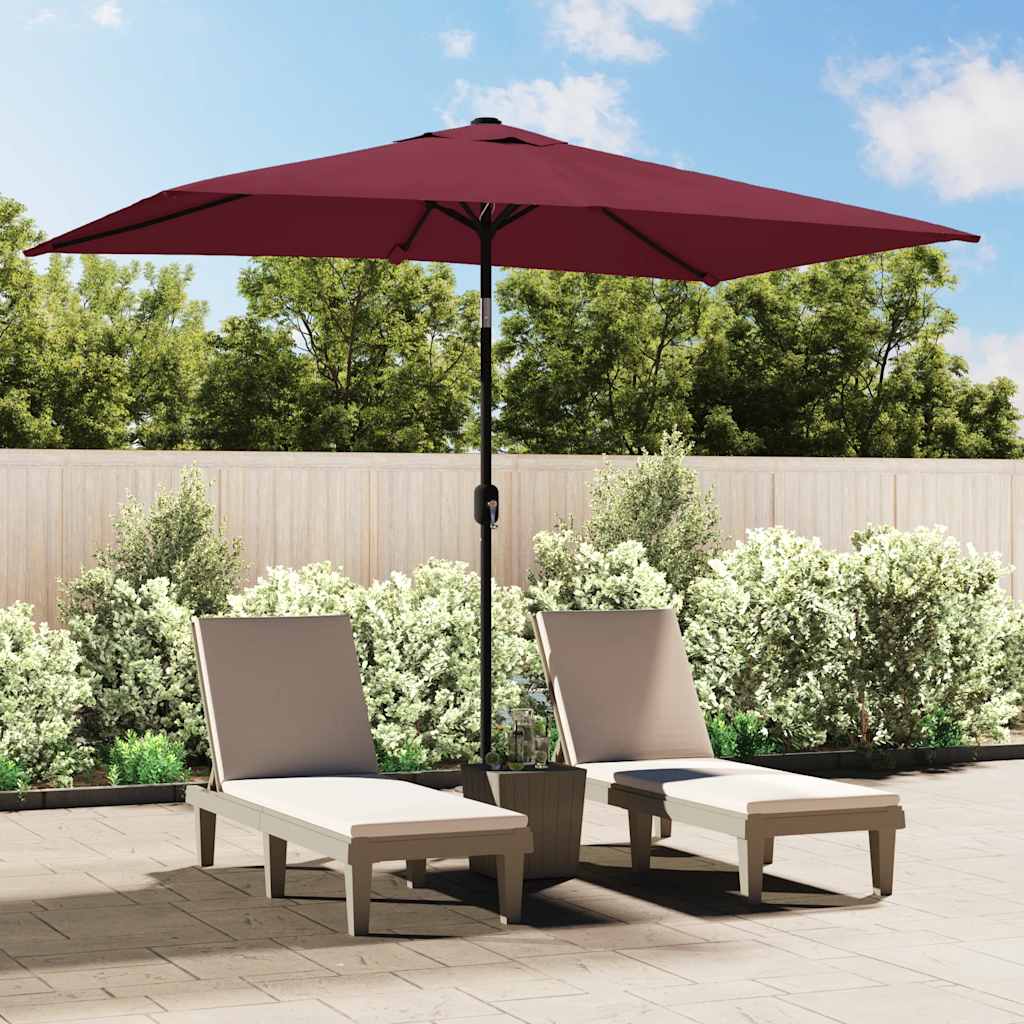 Sonnenschirm mit Metall-Mast 300x200 cm Bordeauxrot