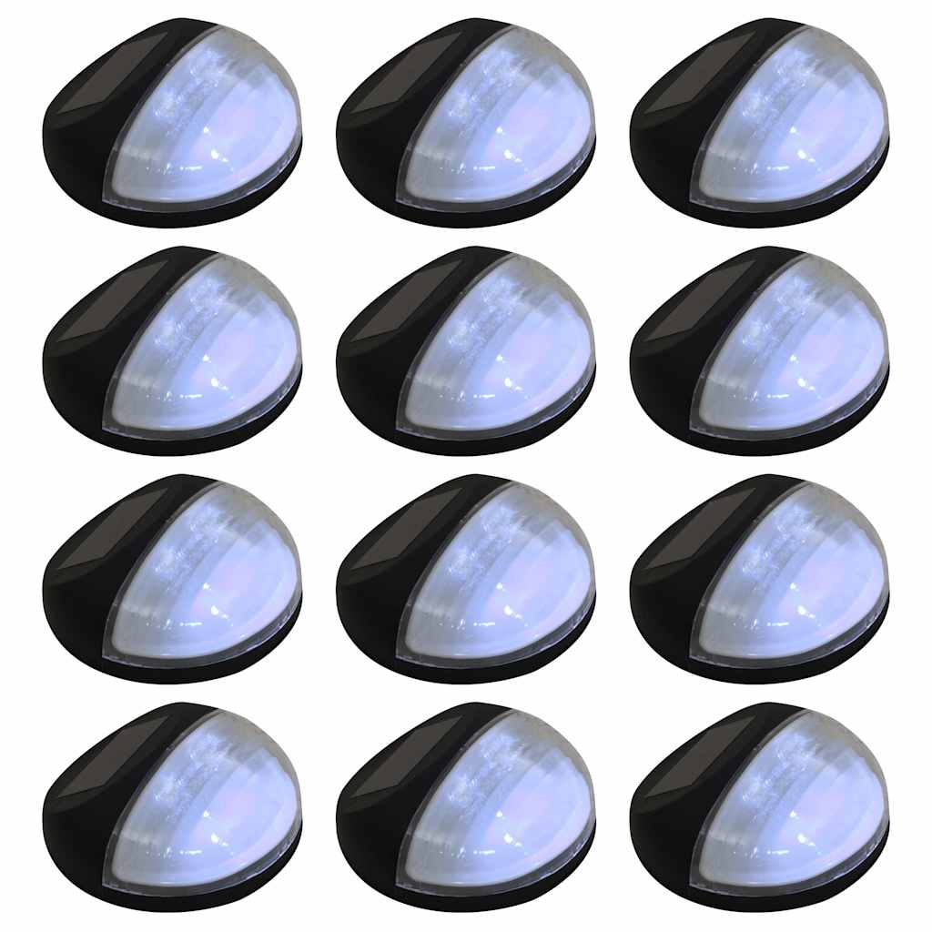 Outdoor Solar-Wandleuchten LED 12 Stk. Rund Schwarz