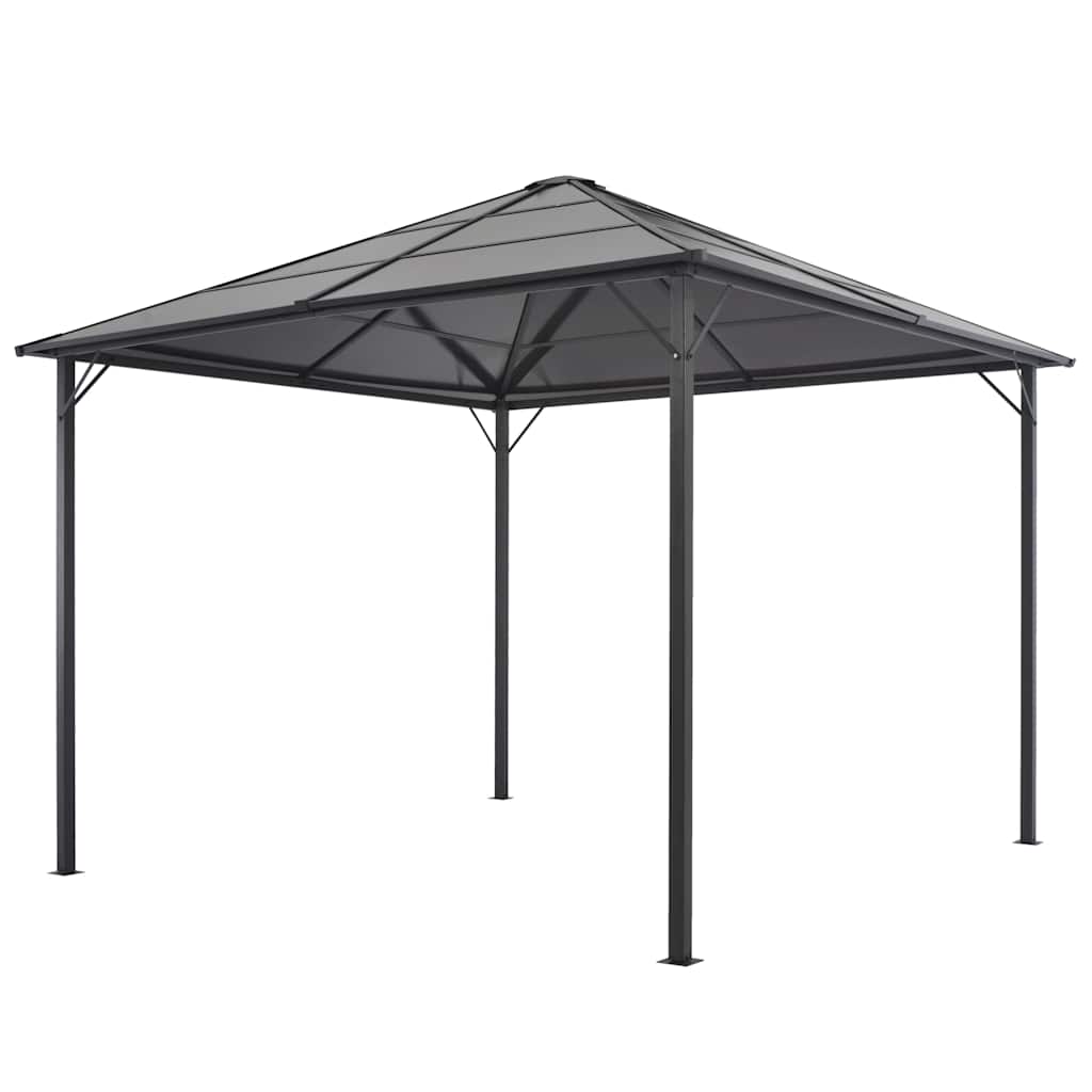 Gartenpavillon mit Dach Aluminium 3×3 m Anthrazit