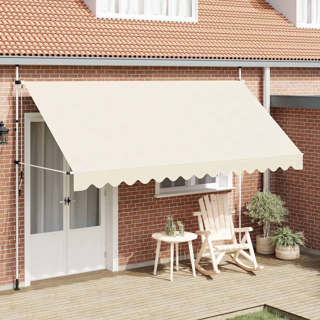 Einziehbare Markise Handbetrieben 400 cm Cremeweiß