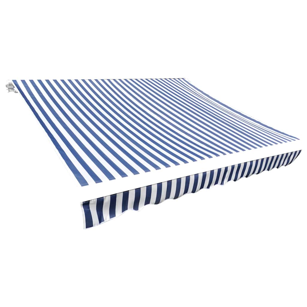 Ersatzstoff für Markise Blau und Weiß 450x300 cm Polyester