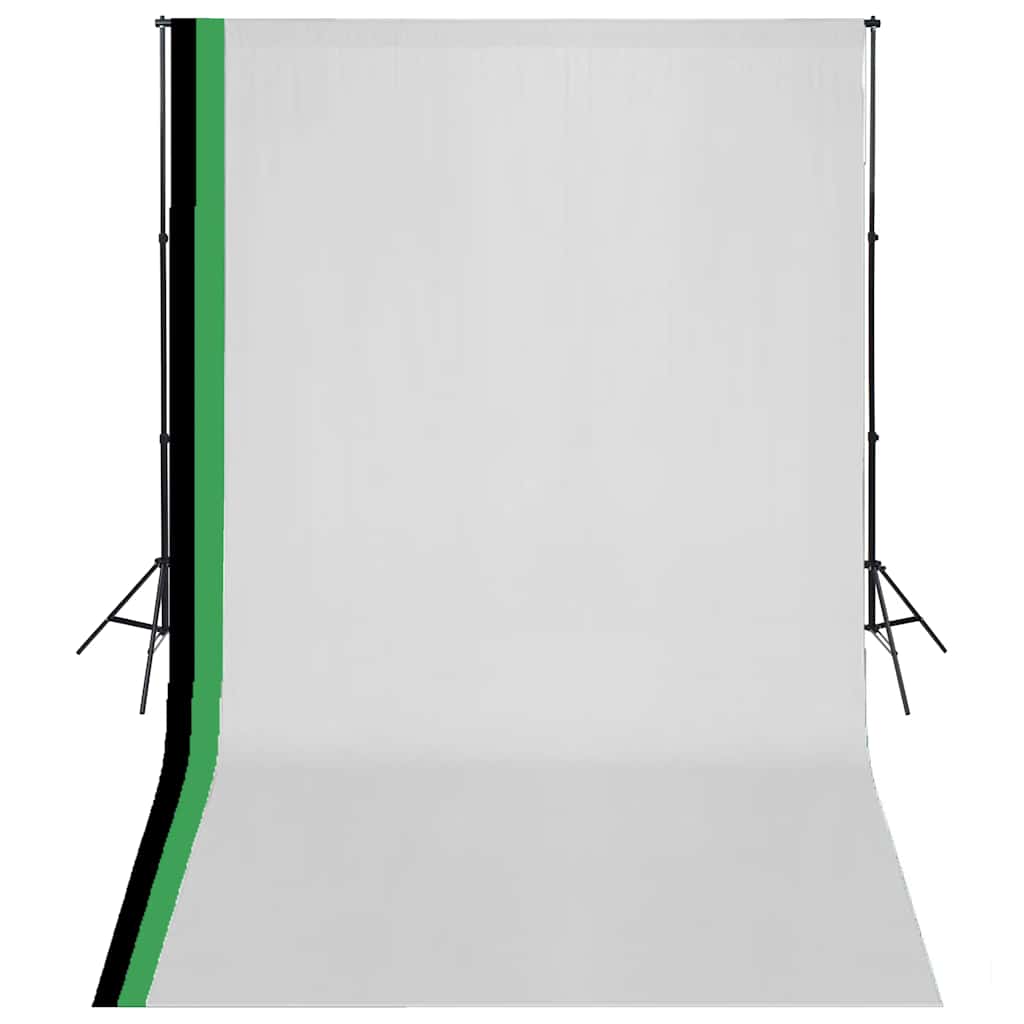 Fotostudio Set 3 Baumwolle-Hintergründe Rahmen verstellbar 3x5m