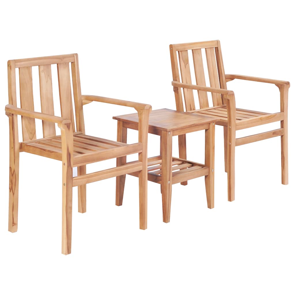 3-tlg. Bistro-Set Teak Massivholz