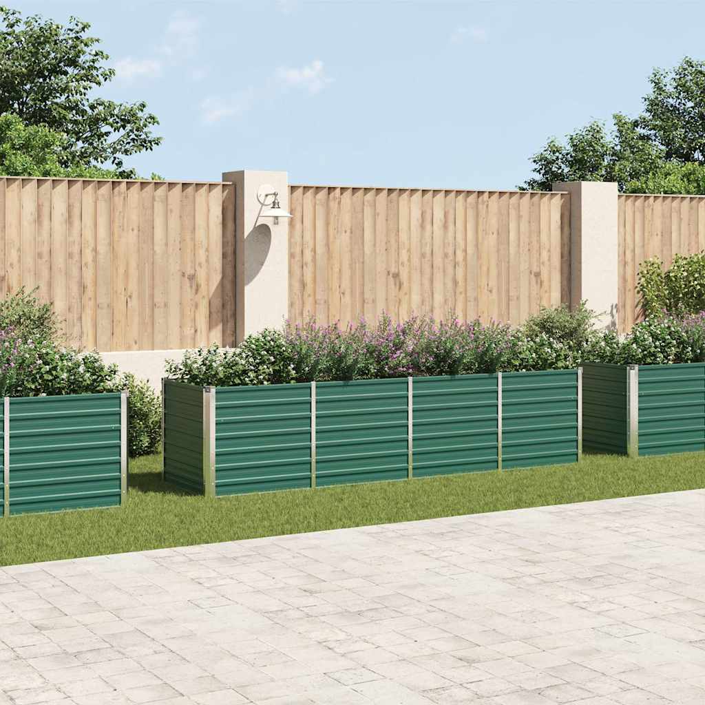 Garten-Hochbeet Verzinkter Stahl 320x80x77 cm Grün