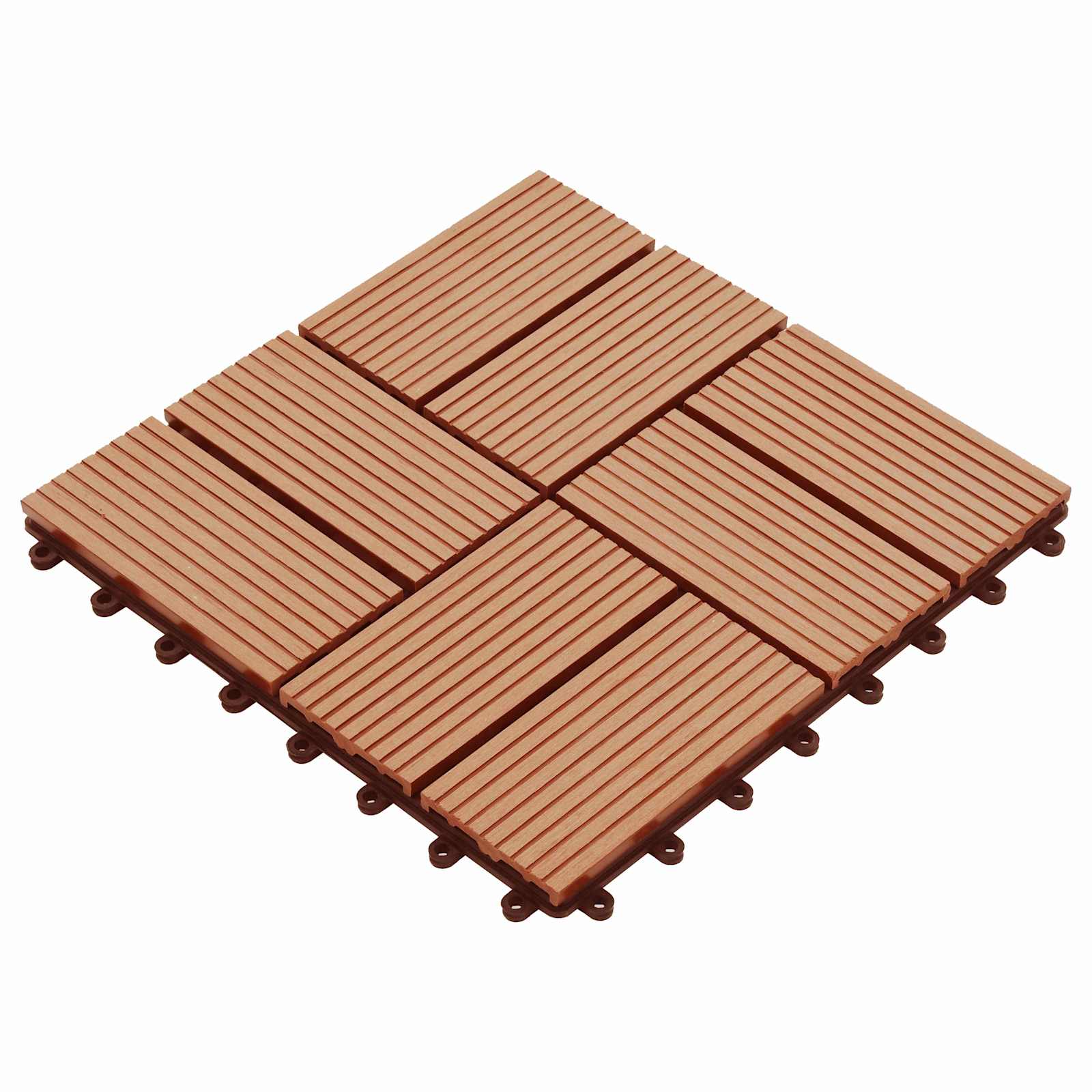 Terrassenfliese 11 stk. Teak 30 x 30 cm WPC