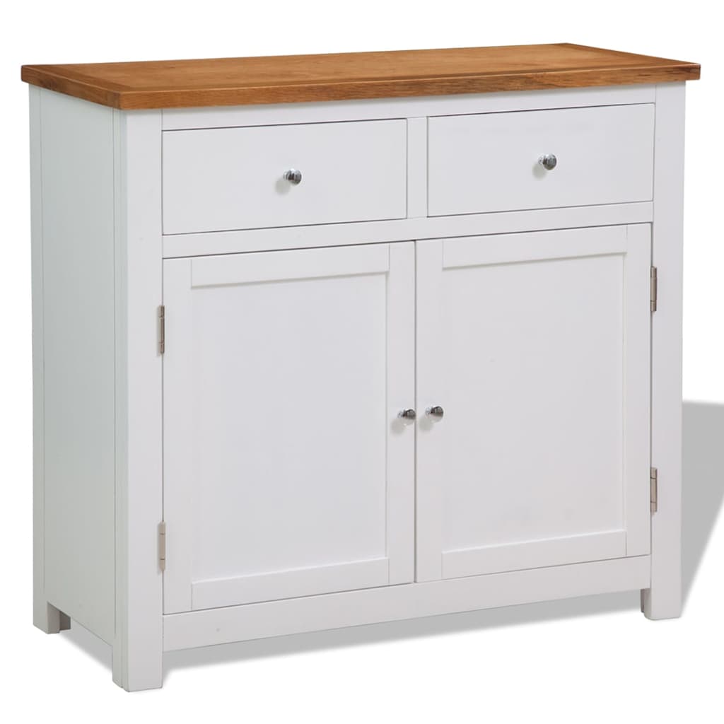 Sideboard 90x33,5x83 cm Massivholz Eiche