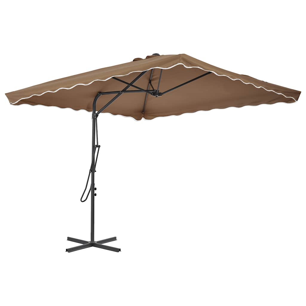 Sonnenschirm mit Stahl-Mast 250x250 cm Taupe