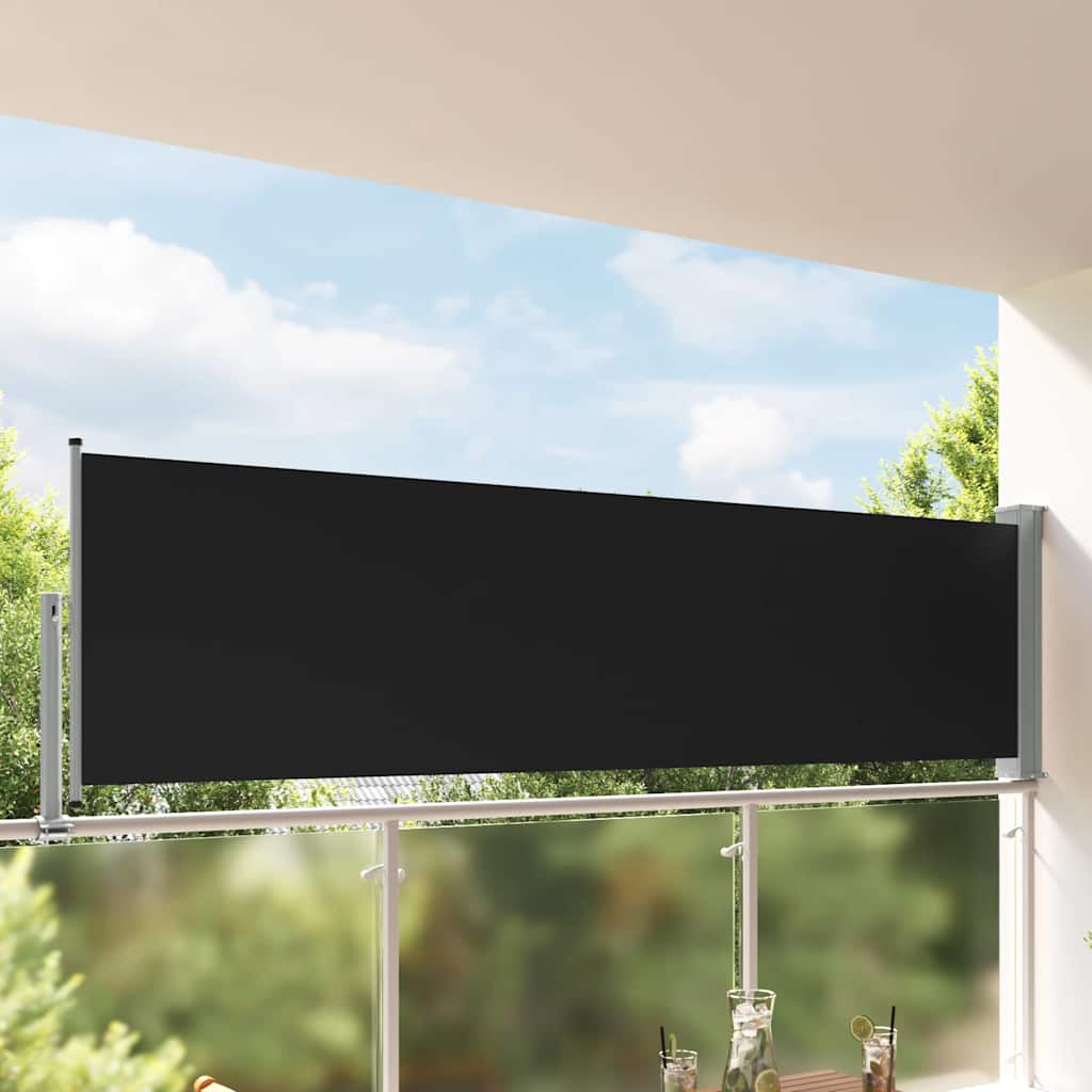 Ausziehbare Seitenmarkise 100 x 300 cm Schwarz