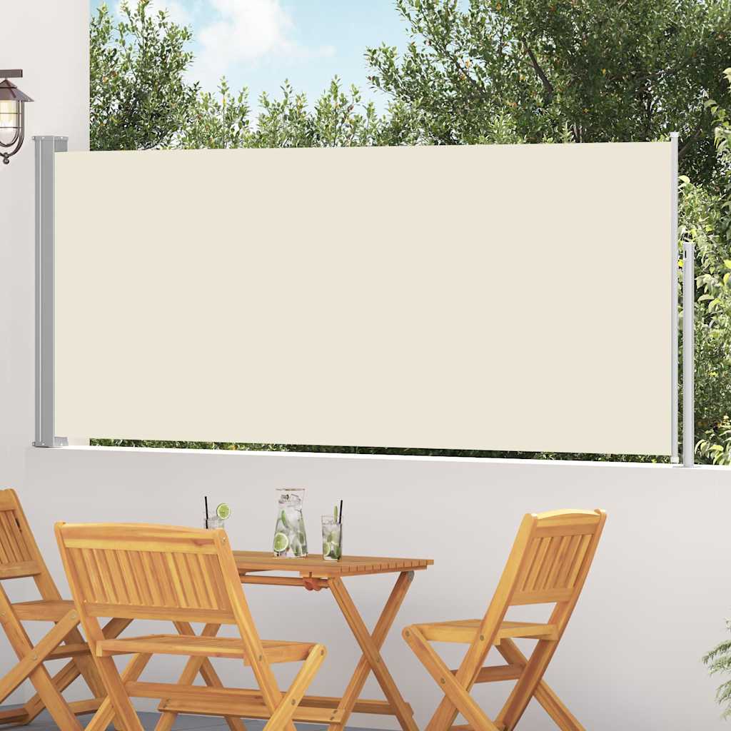 Ausziehbare Seitenmarkise 117×314 cm Creme