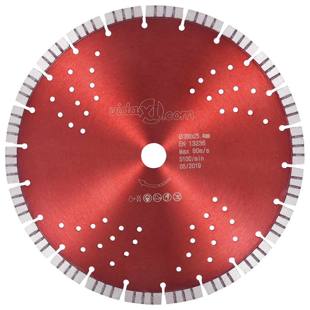 Diamant-Trennscheibe mit Turbo und Löchern Stahl 300 mm
