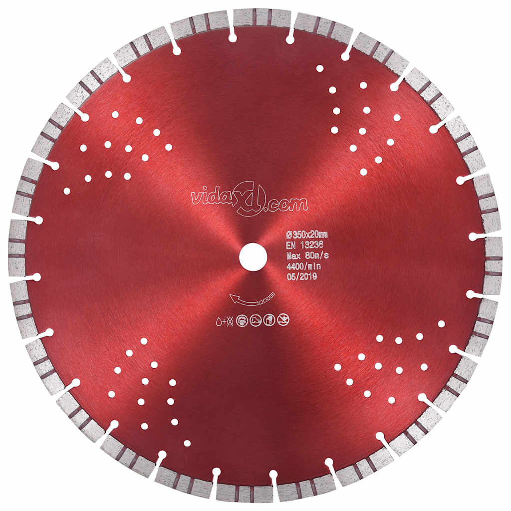 Diamant-Trennscheibe mit Turbo und Löchern Stahl 350 mm