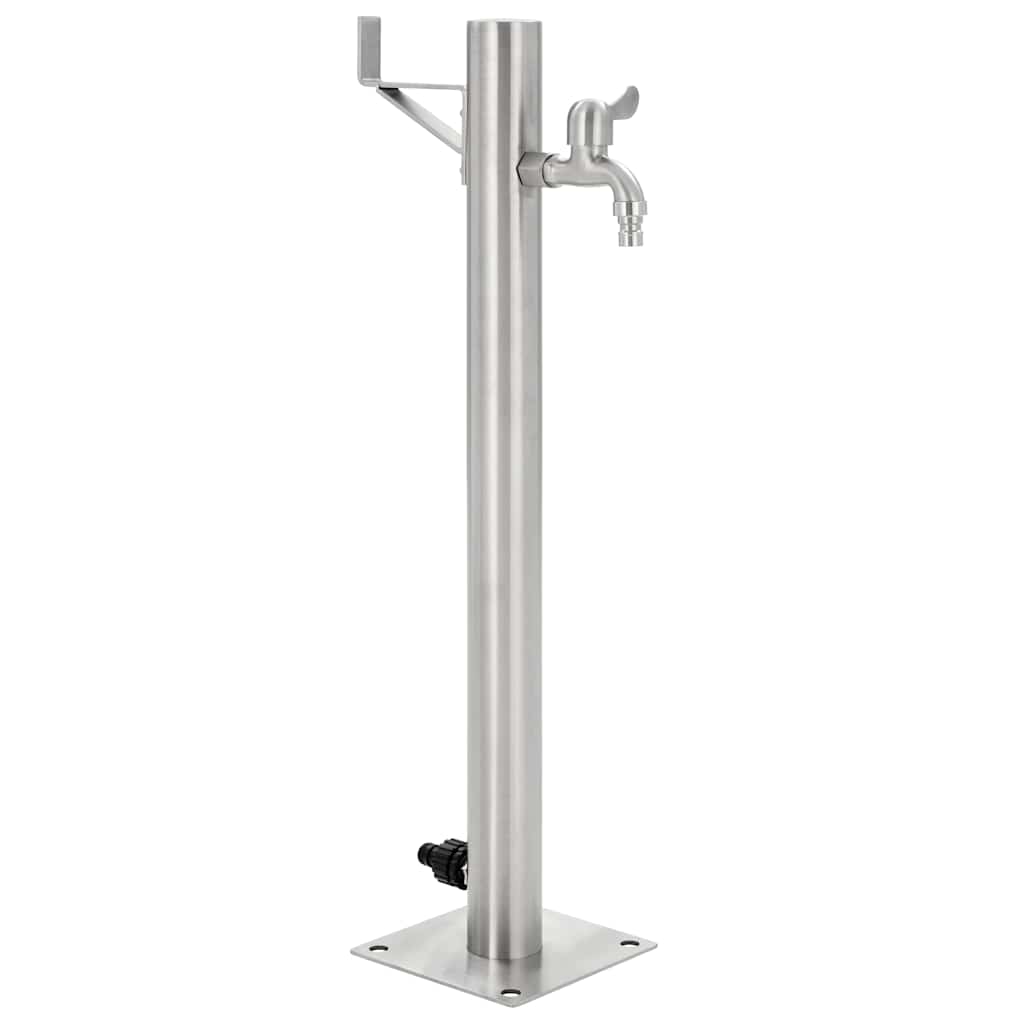 Garten-Wassersäule Edelstahl Rund 65 cm