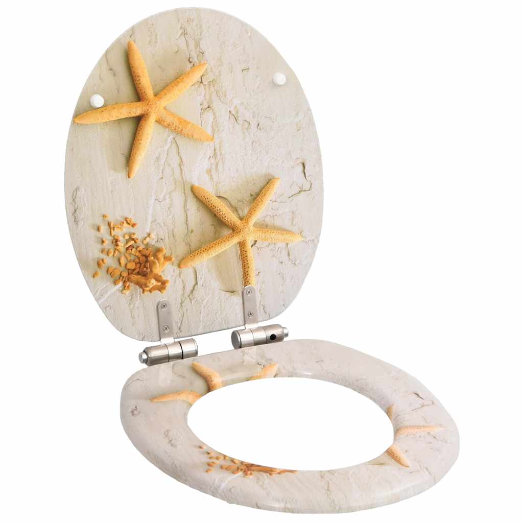 Toilettensitz mit Soft-Close-Deckel MDF Seestern-Design