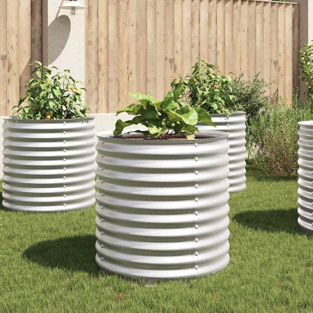 Garten-Hochbeet 80x80x81 cm Verzinkter Stahl Silbern