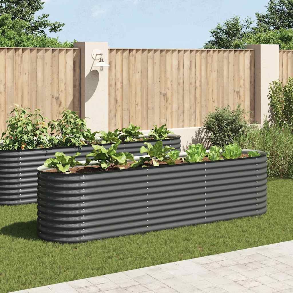 Garten-Hochbeet 320x80x81 cm Verzinkter Stahl Grau