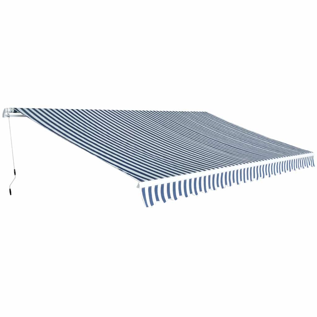 Gelenkarmmarkise 500 cm Blau/Weiß