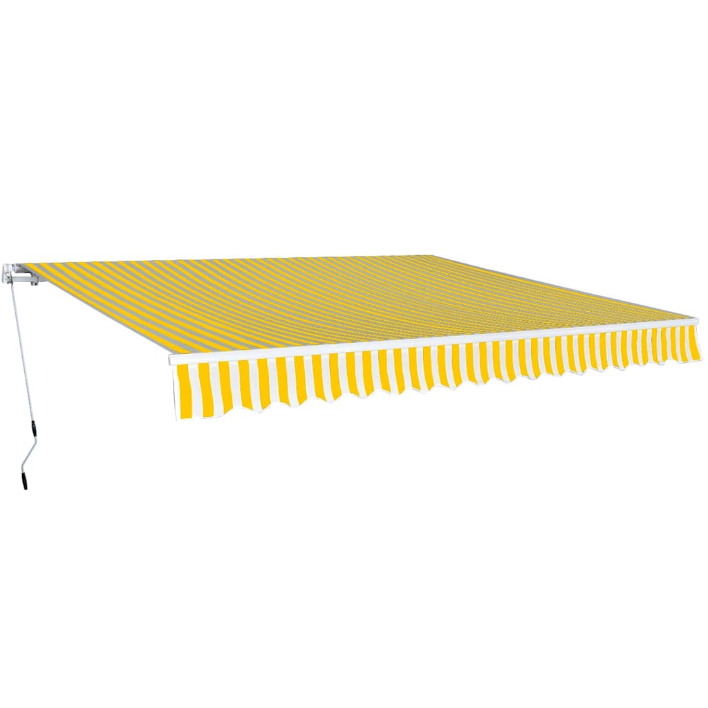 Luifel handmatig uittrekbaar 400 cm geel/wit