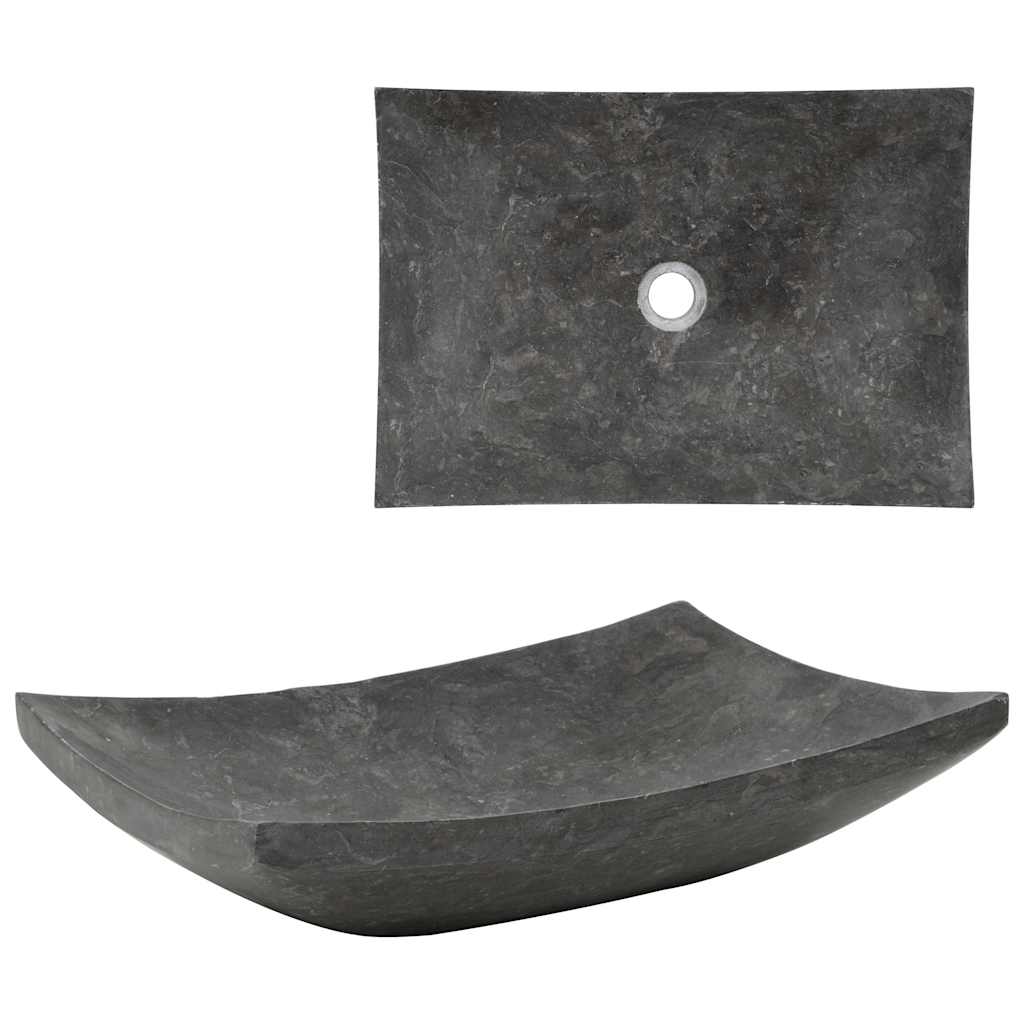 Waschbecken 50x35x12 cm Marmor Schwarz