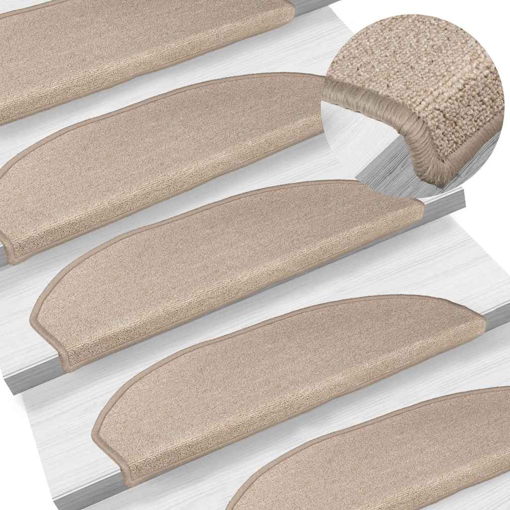 Stufenmatten 15 Stk. 56x17x3 cm Taupe Halbrund