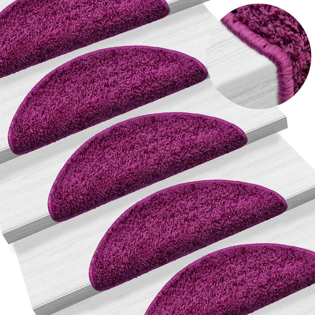Stufenmatten 15 Stk. 56x17x3 cm Violett Halbrund