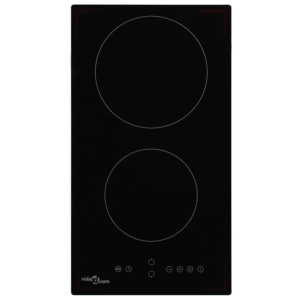 Glaskeramik-Kochfeld mit 2 Platten Touch Control 3000 W