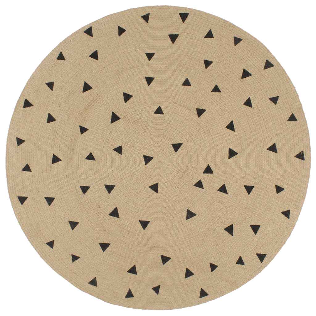 Teppich Handgefertigt Jute mit Dreiecksmuster 90 cm