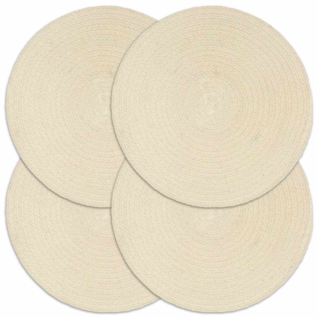 Tischsets 4 Stk. Natur 38 cm Rund Baumwolle
