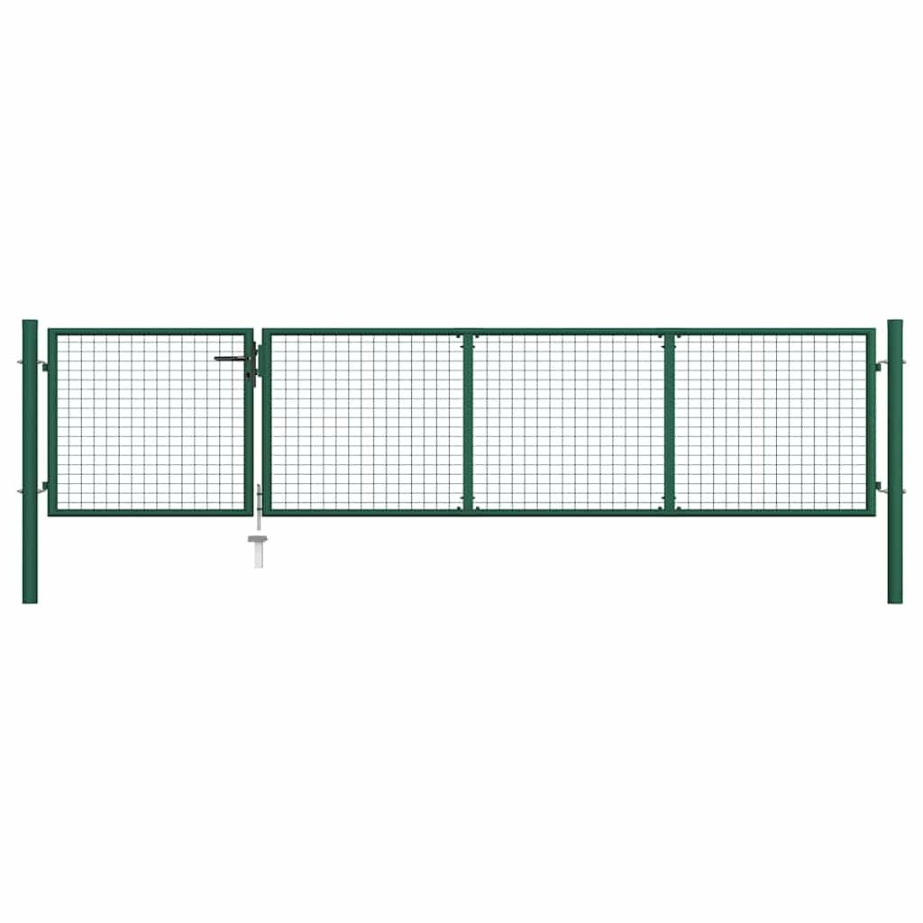 Gartentor aus Stahl 350 x 75 cm Grün