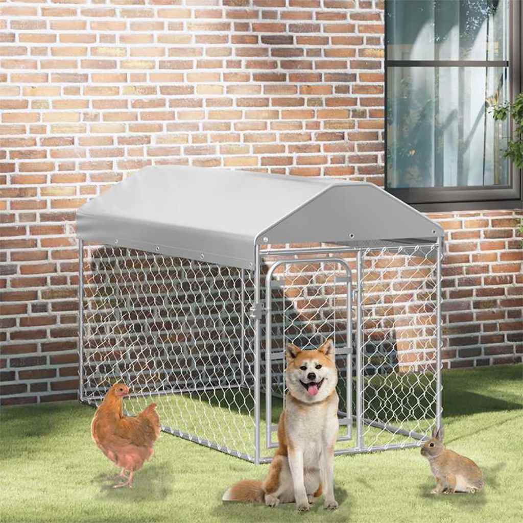 Outdoor-Hundezwinger mit Überdachung 200×100×125 cm