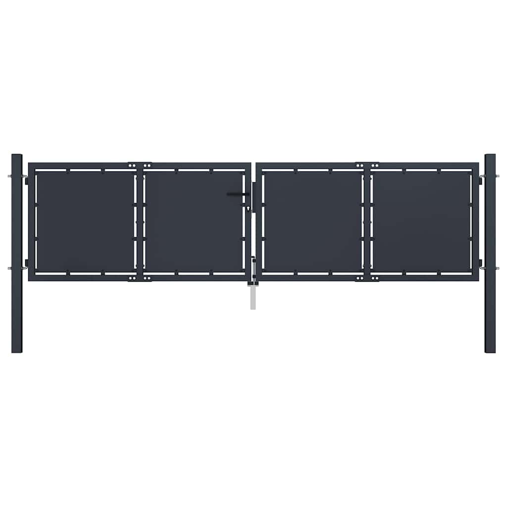 Gartentor aus Stahl 300 x 100 cm Anthrazit