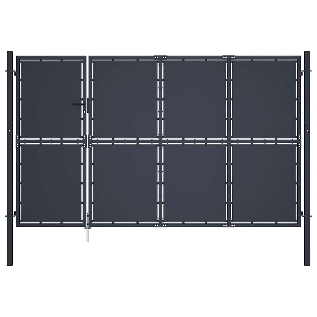 Gartentor aus Stahl 350 x 200 cm Anthrazit