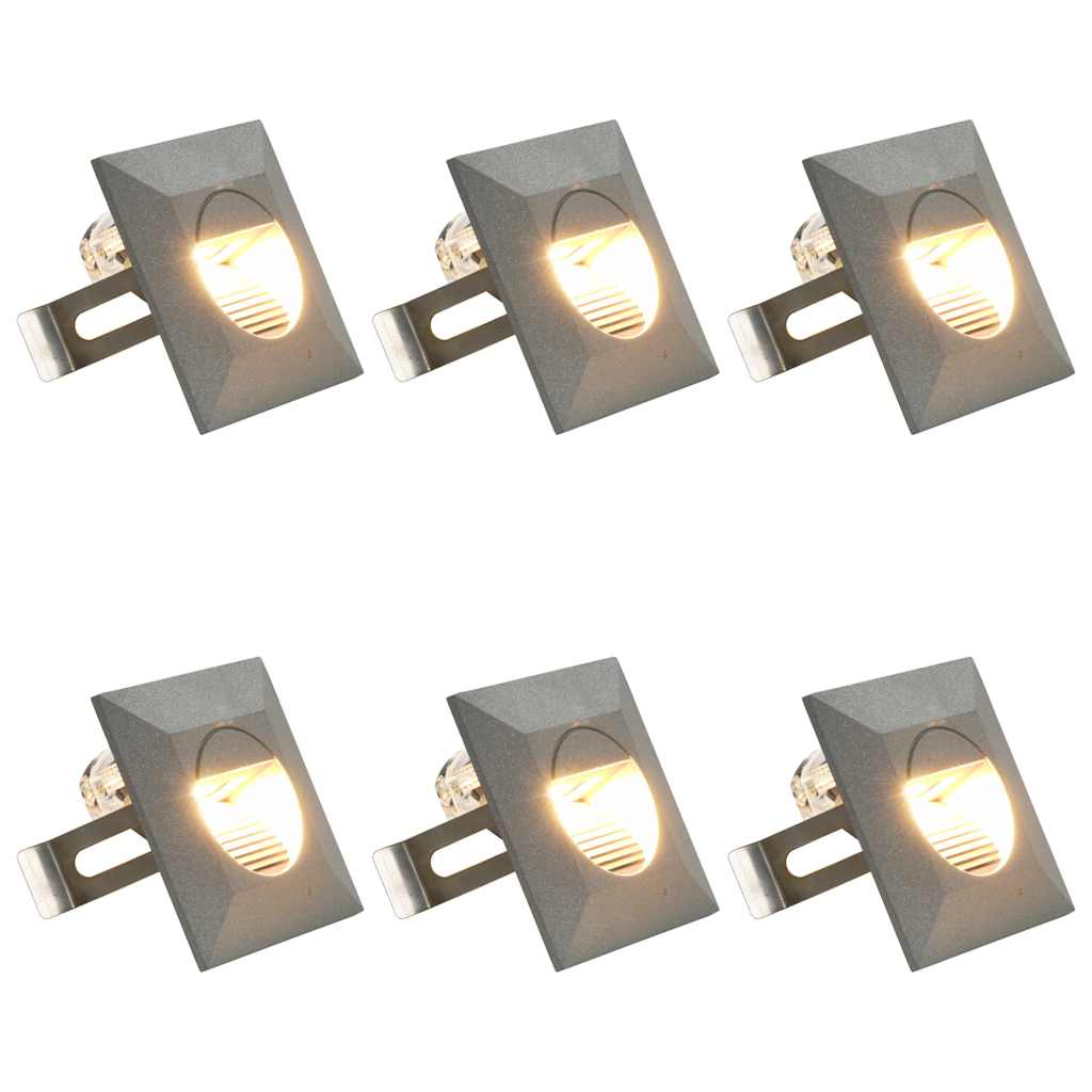 Außenwandleuchten 6 Stk. LED 2 W Silbern Quadratisch