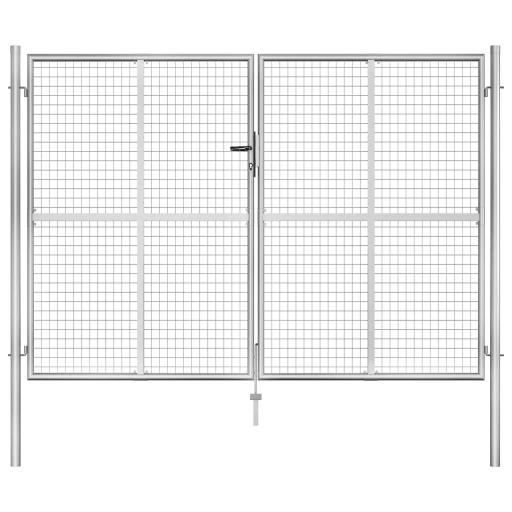 Gartentor verzinkter Stahl 306x175 cm Silber