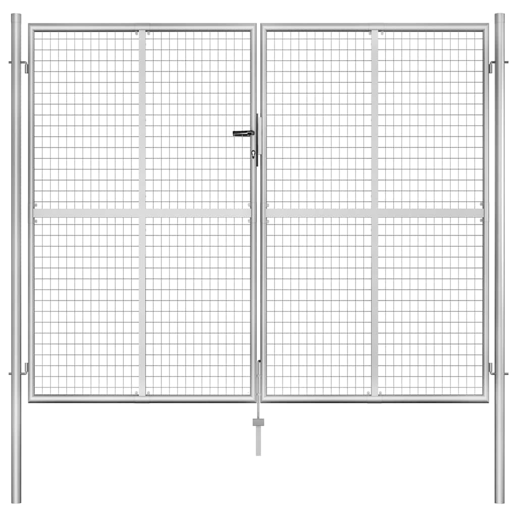 Gartentor verzinkter Stahl 306x200 cm Silber