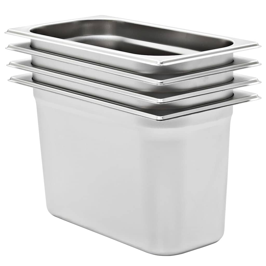 Gastronormbehälter 4 Stk. GN 1/3 200 mm Edelstahl