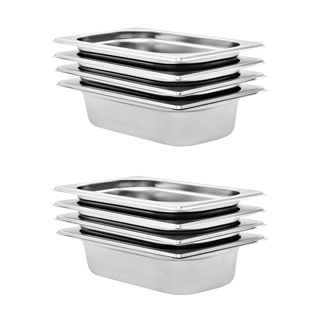 Gastronormbehälter 8 Stk. GN 1/4 65 mm Edelstahl