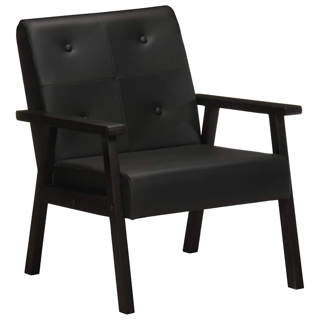 Sessel Schwarz Echtleder