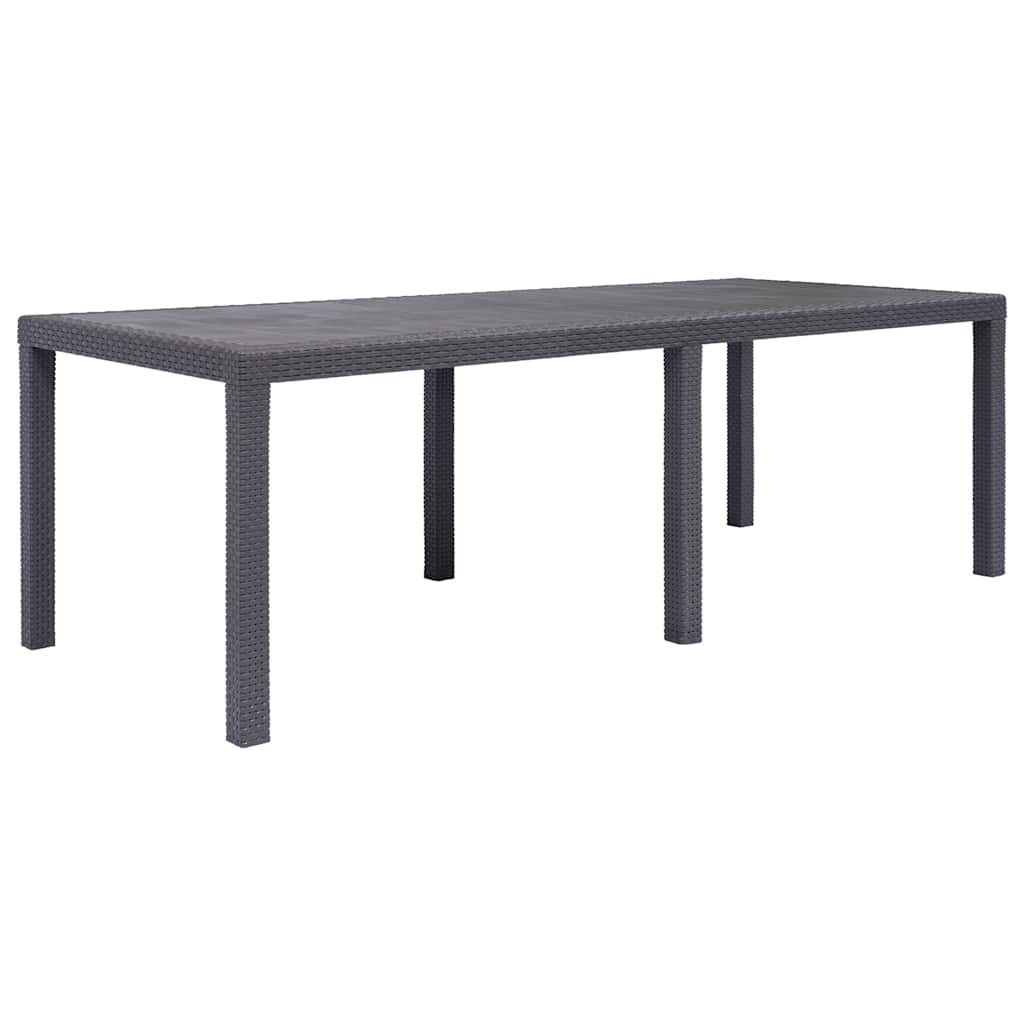 Gartentisch Braun 220x90x72 cm Kunststoff Rattan-Optik