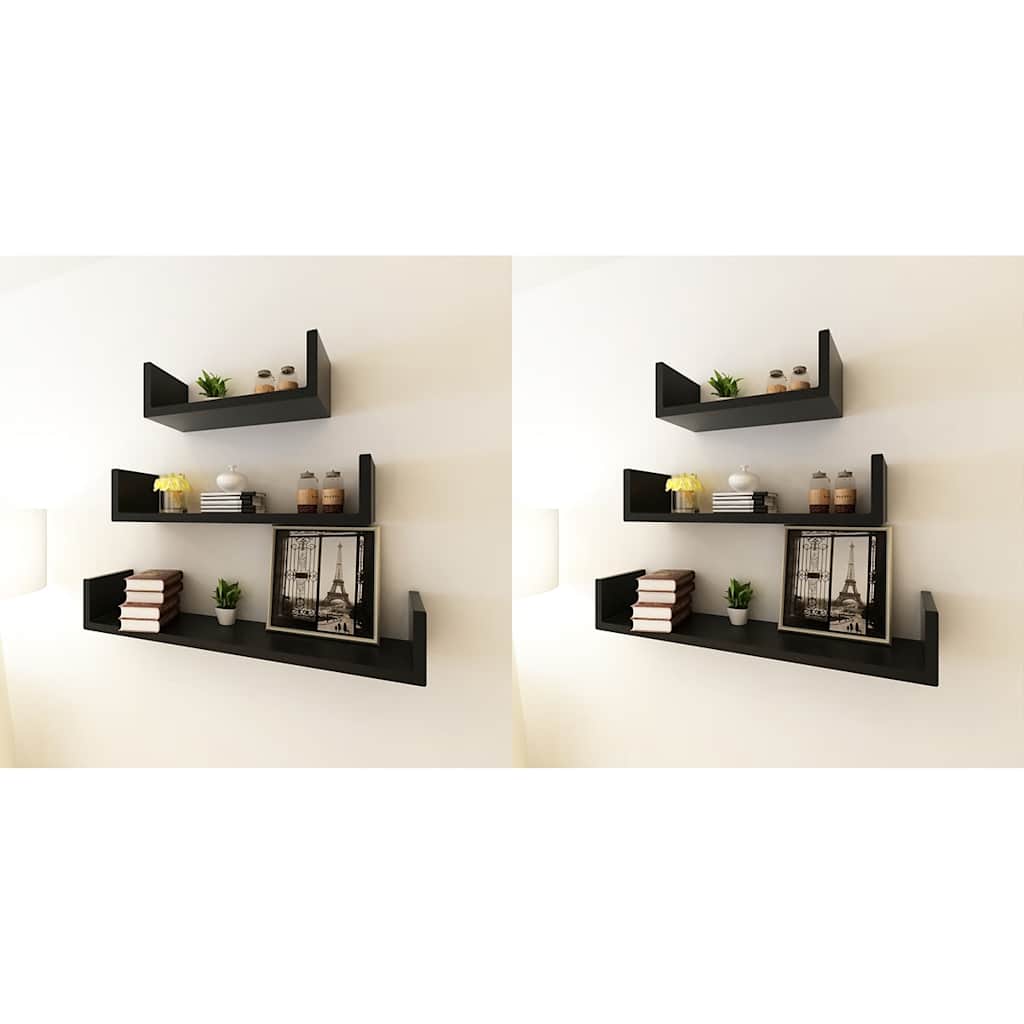 Wandregale 6 Stk. Schwarz