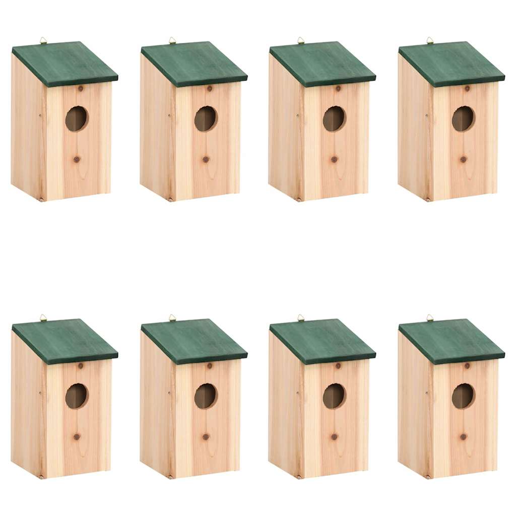 Vogelhäuser 8 Stk. Holz 12x12x22 cm