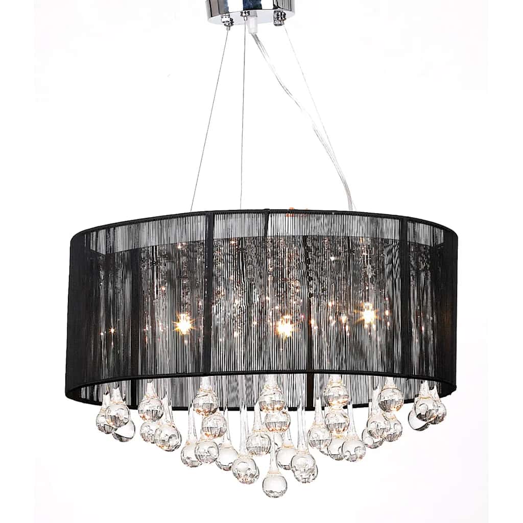 Kristall Kronleuchter mit 85 echten Glas Kristallen schwarz