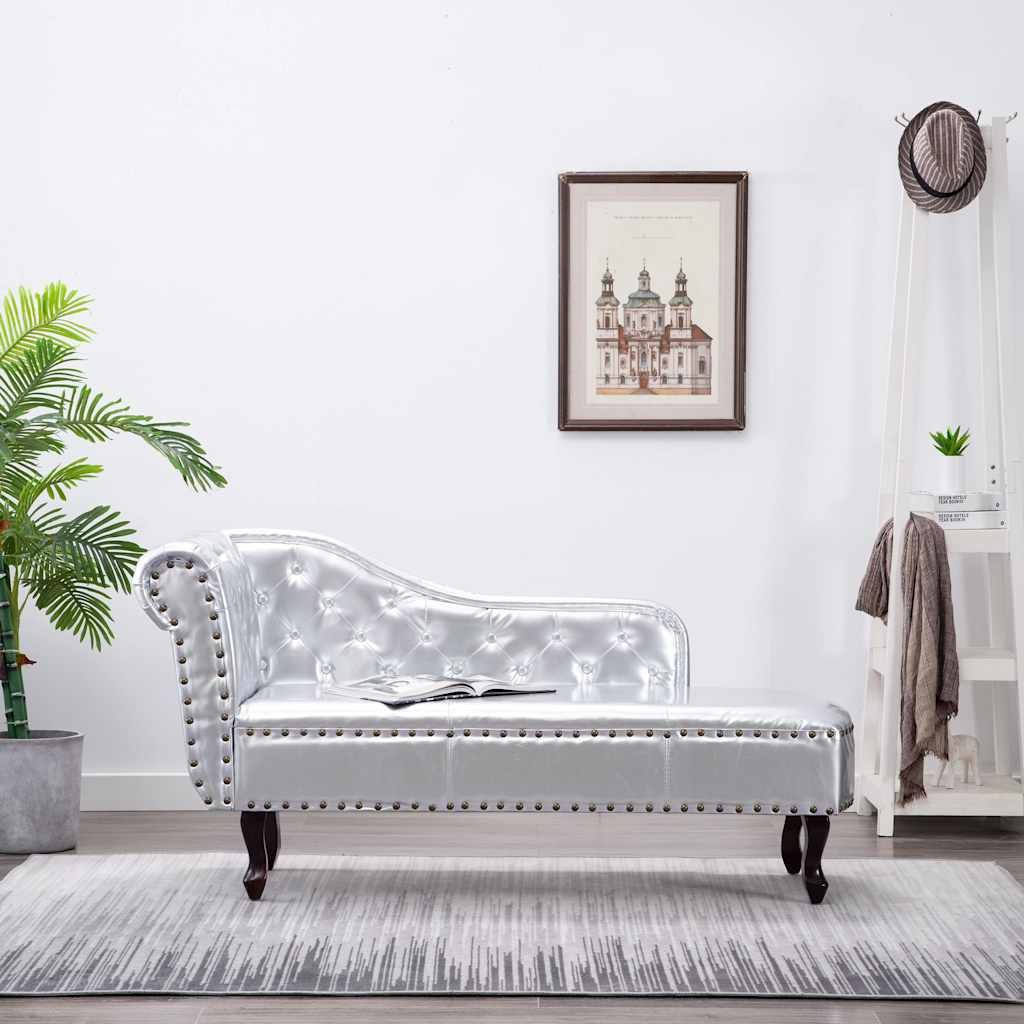 Chaiselongue Silbern Kunstleder