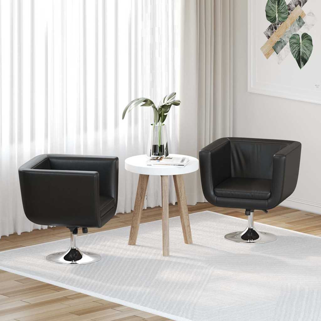 Barsessel 2 Stk. Kunstleder Schwarz