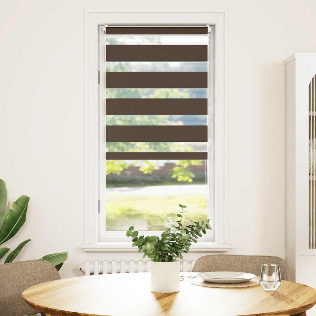 Zebra-Rollo 40,9 x 100 cm, Stoffbreite 36,7 cm, Kaffeebraun