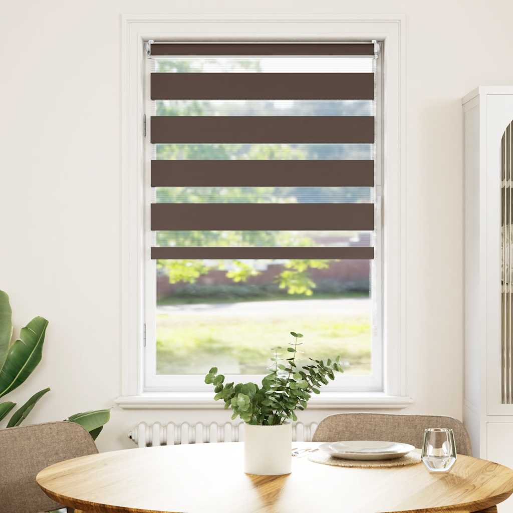 Zebra-Rollo 50,9 x 100 cm, Stoffbreite 46,7 cm, Kaffeebraun