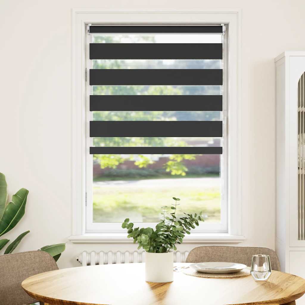 Zebra-Rollo 90,9 x 150 cm, Stoffbreite 86,7 cm, schwarz